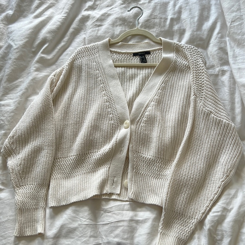 Chunky Crème Knit Cardigan